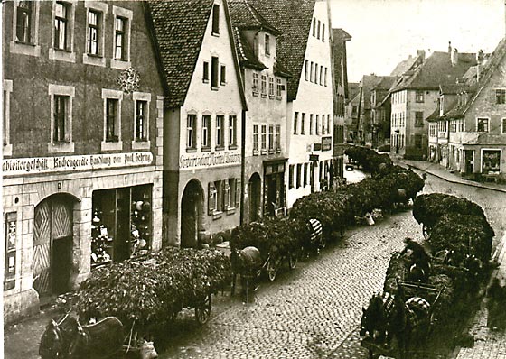 Königstraße 1912: Anfuhr von Tabak Quelle: Archiv Grießhammer